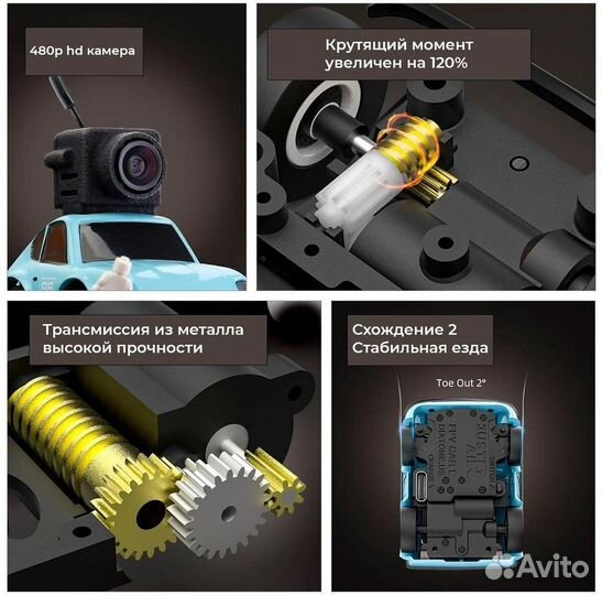 Машинка с FPV очками SNT 1:100 Q25-240Z Желтая