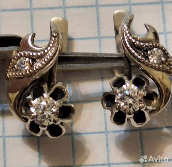 Серебряные серьги СССР