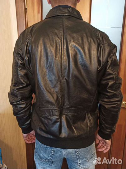 Кожаная куртка, бомбер Rhode Island р.50-52