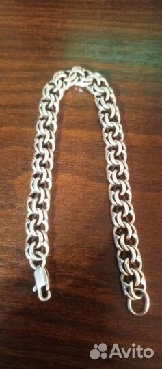 Браслет мужской серебряный