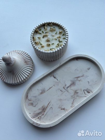 Набор свечи и подноса