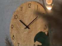 Большие круглые настенные часы деревянные лофт