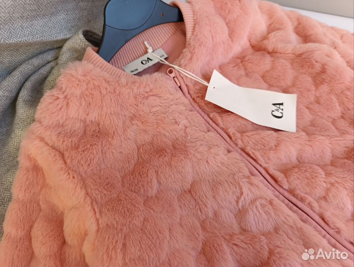 Бомбер для девочки 116 134 плюшевый