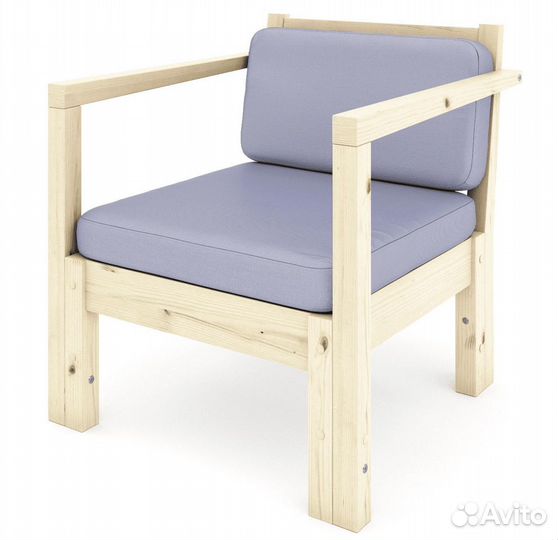 Кресла Лаунж из дерева с подушками