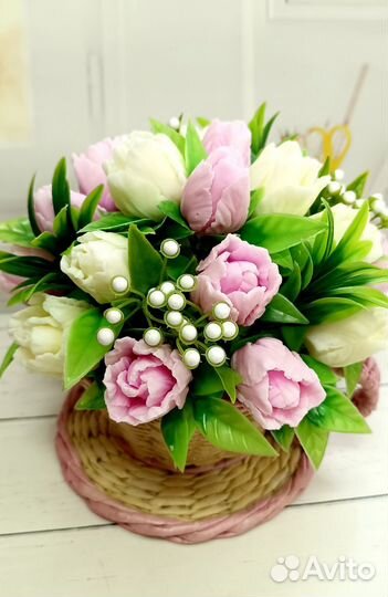 Букет тюльпанов из мыла ручной работы