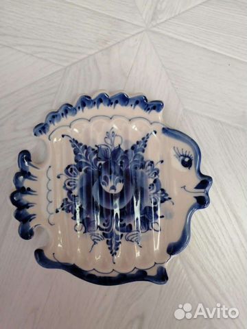 Тарелочка десертная, гжель