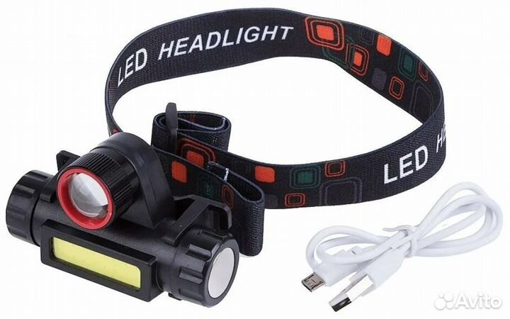 Фонарь налобный аккум. 679