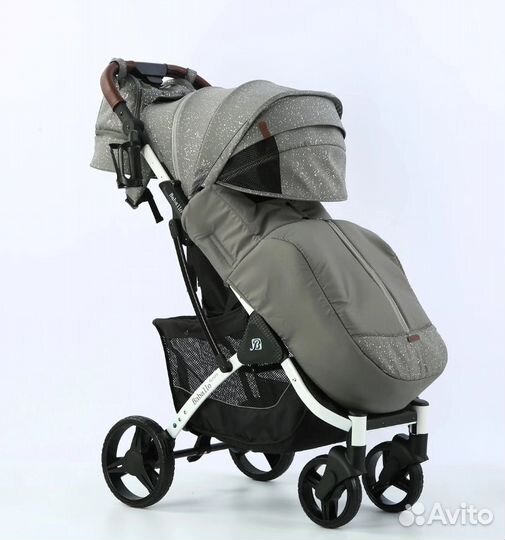 Прогулочная коляска Babalo 2023 Снег Белая рама