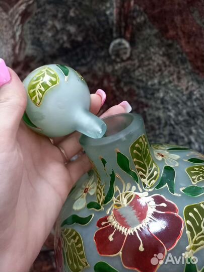 Графин / штоф декоративное цветное стекло роспись