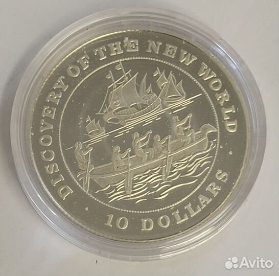 1991 Багамы 10долл Ag Proof флот