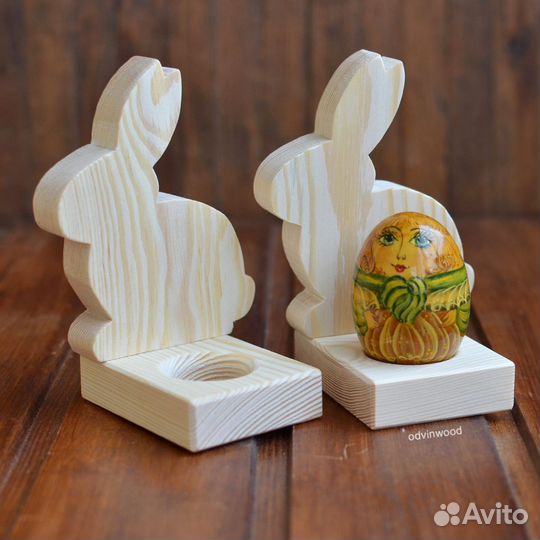 Подставка для яиц деревянная Заяц