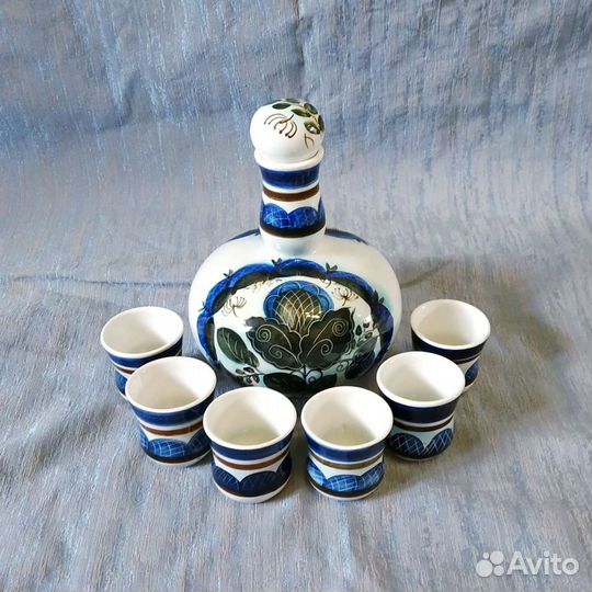 Штоф графин с рюмками СССР керамика