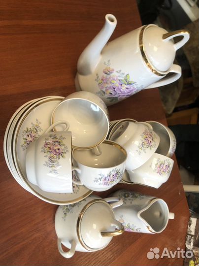 Кофейный сервиз на 6 персон. 21 предмет. Рига
