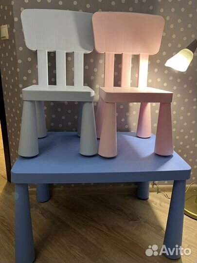 Детский стол и стулья IKEA