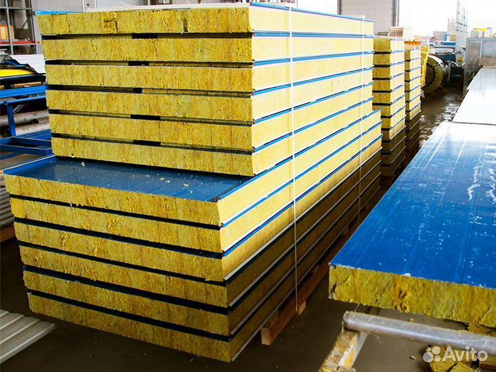 Стеновые сэндвич панели, кровельные, минвата, ппу