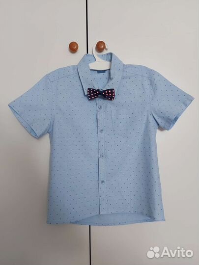 Рубашка с бабочкой на мальчика 128