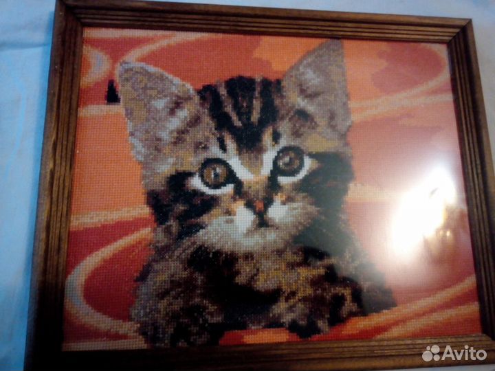 Котик. Вышивка крестиком