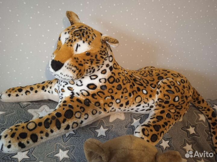 Медведь и леопард, большая мягкая игрушка