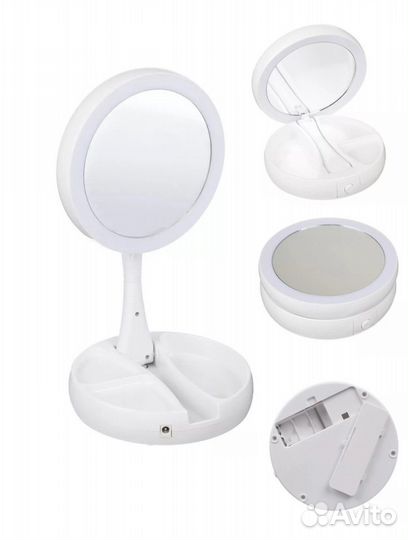 Зеркало увеличительное двустороннее с подсветкой