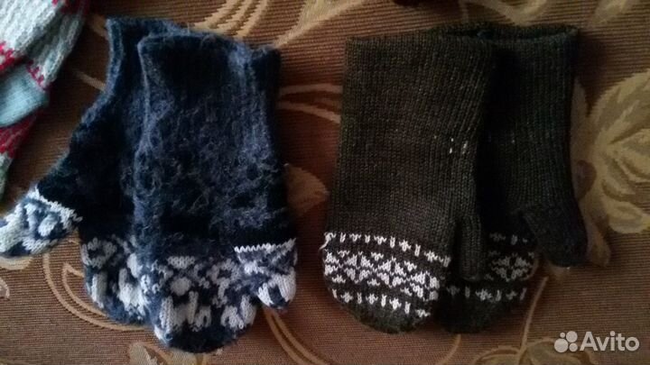 Варежки 4 пары на 5-8 лет