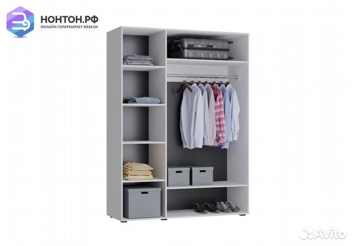 Шкаф Gloss 3-дверный белый глянец / белый бриллиан