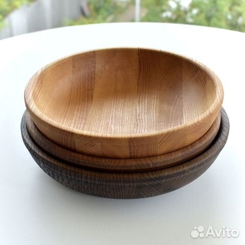 Тарелка деревянная глубокая / салатник