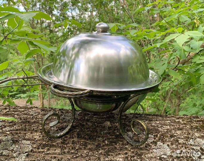 Садж с крышкой для пикника нерж ручная работа