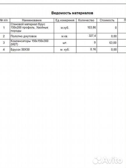 Расчёт дома/бани из проф. бруса