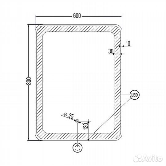 Vigo зеркало 600*800 Anti Steam с витрины