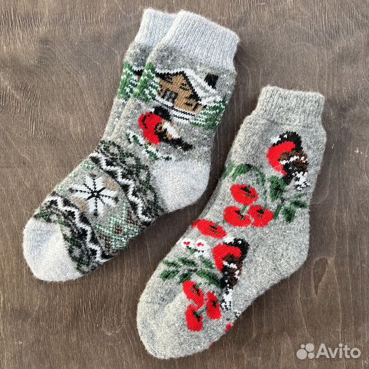 Носки шерстяные «Снегири» 36-43 размера