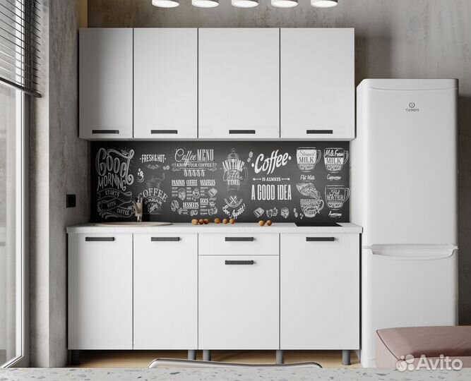 Кухня 1800 мм современная белый