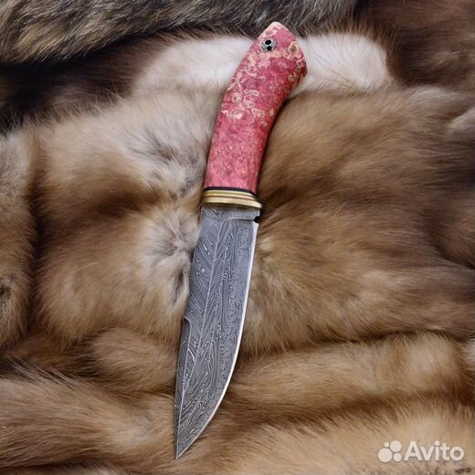 Эксклюзивный нож (сталь торцевой дамаск стаб кап)