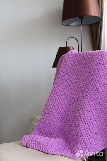 Плед детский вязаный ручная работа 80х80