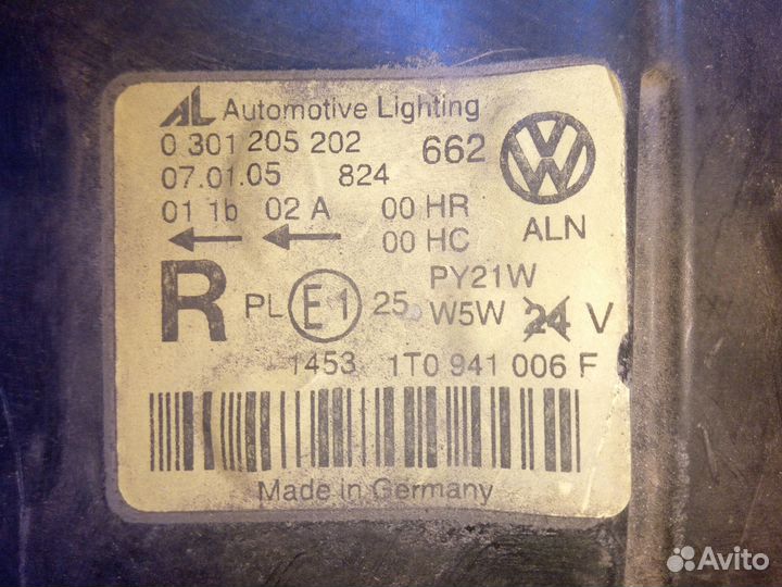 Фары VW touran (2003-2010)