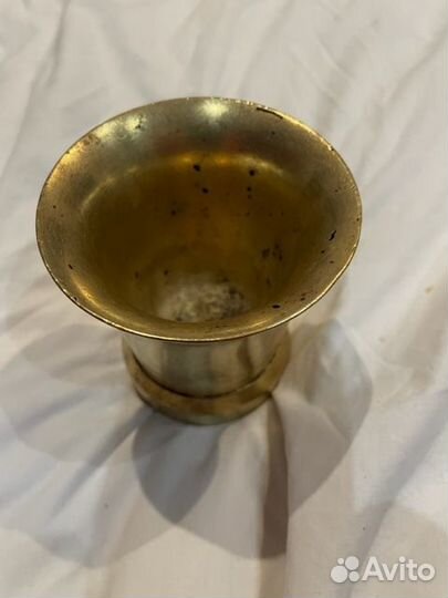 Ступка ступа антиквариат цилин. формы Бронза 19век