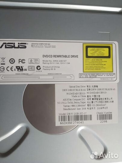 Оптический привод asus DRW-20B1ST Black
