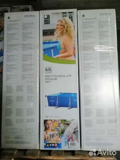 Прямоугольный каркасный бассейн intex 450х220х84см