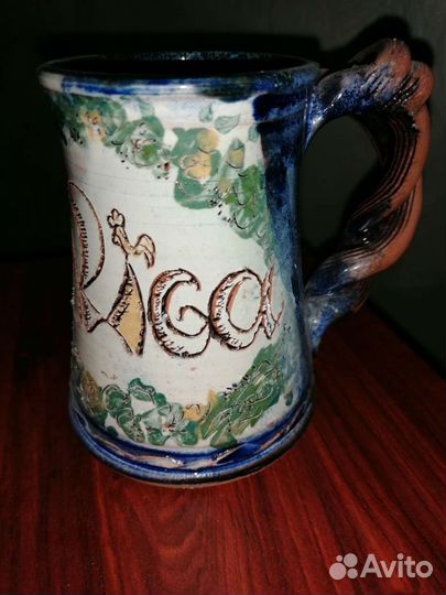 Пивная кружка riga глина бокал золотая бочка