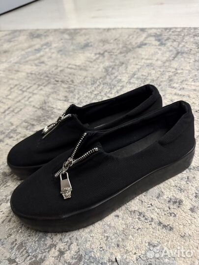 Лоферы женские тканевые