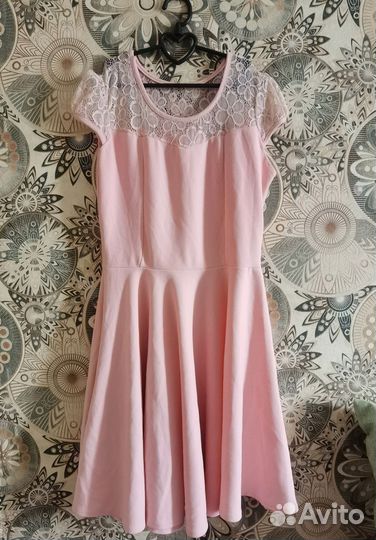 Летнее платье пыльная роза 44 46