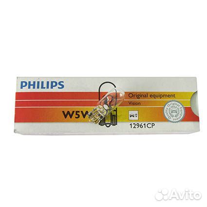 Автолампа philips W5w 12V 5W б/ц (12961CP)