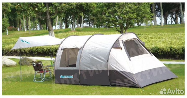Шестиместная палатка с навесом 570х220х160см (285