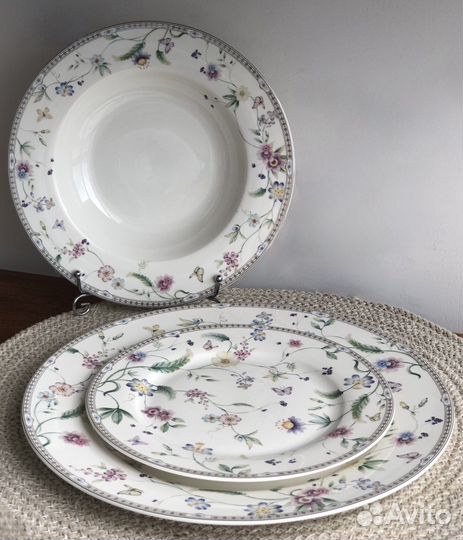 Набор посуды сервиз из фарфора цветы 6 персон