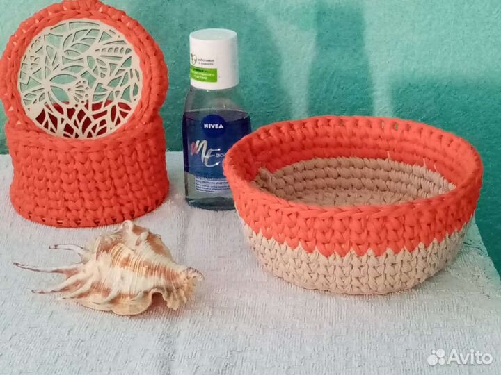 Интерьерные трикотажные корзинки