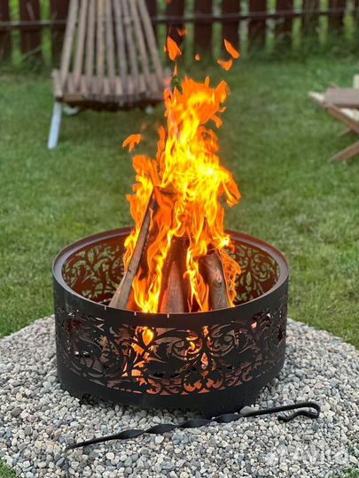 Костровая чаша с дизайном