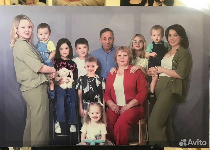 Портрет по фото на холсте