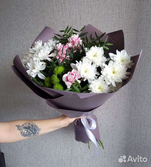 Букет Цветы Хризантемы