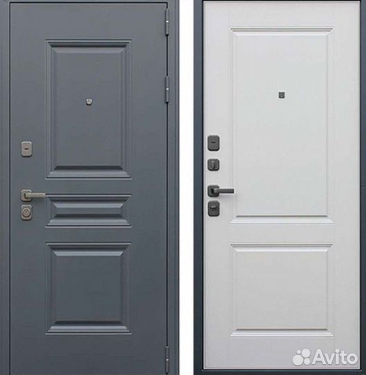 Дверь входная серая с шумо-изоляцией