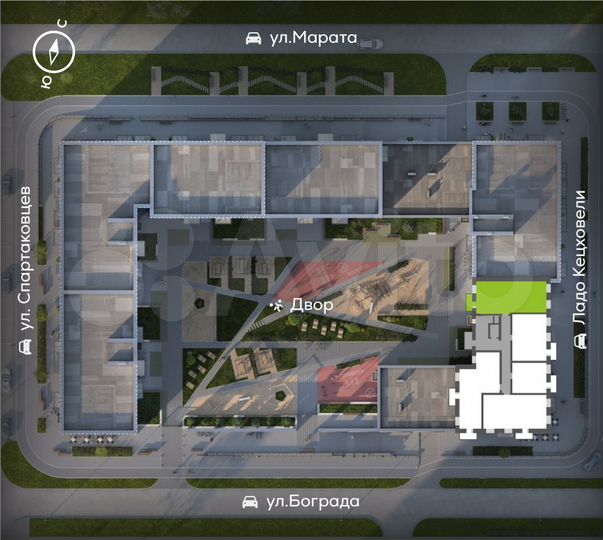 3-к. квартира, 87,7 м², 7/15 эт.