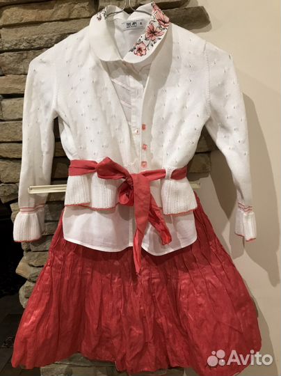 Комплект для девочки из трех вещей на 7-8 лет